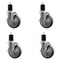 Service Caster 5'' Gray Poly Swivel 1-3/4'' Expanding Stem Caster Set with Brake, 4PK SCC-EX20S514-PPUB-TLB-134-4 - alternate 1